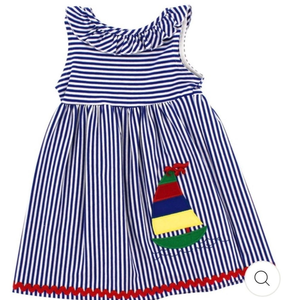 SAILBOAT KNIT EMPIRE DRESS by Bailey Boys size 18 month.